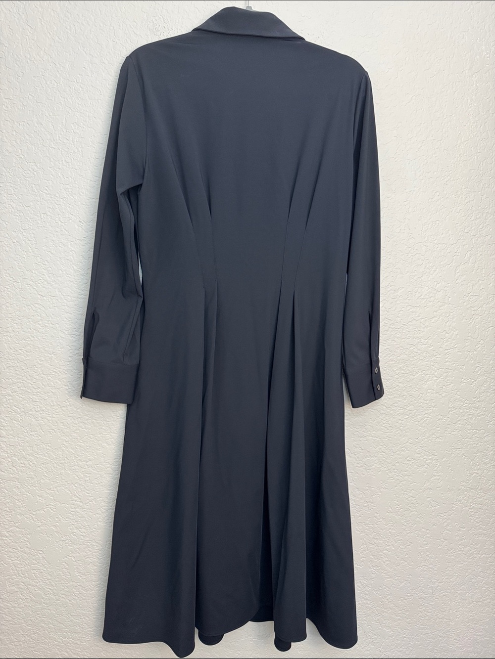 NEW Luxeire Long Sleeve Fit-and-Flare Shirt Dress Large Wrinkle Free Performance - Picture 6 of 7